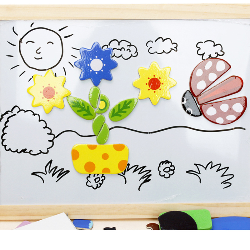 Bảng Nam Châm 2 Mặt Ghép Hình Sáng Tạo Cho Bé 2-5 Tuổi. Đồ Chơi Giáo Dục Sớm Montessori ETED35NYN1611