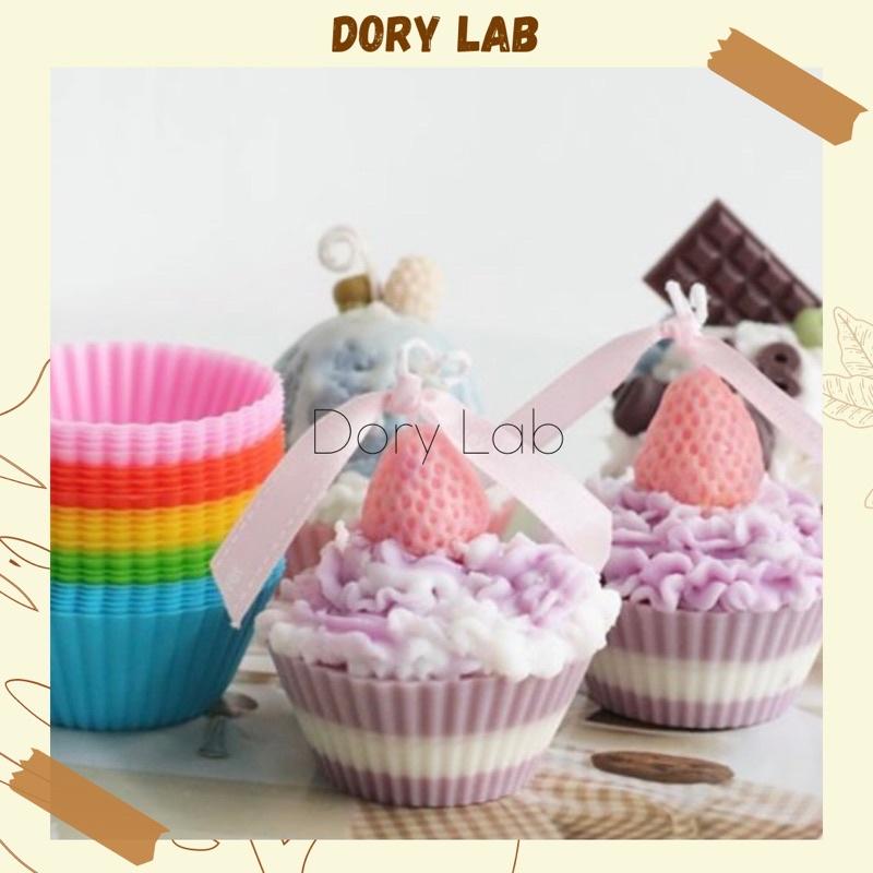 Nến Thơm Cupcake Quả Dâu Tây Handmade Không Khói, Phụ Kiện Decor, Quà Tặng - Dory Lab