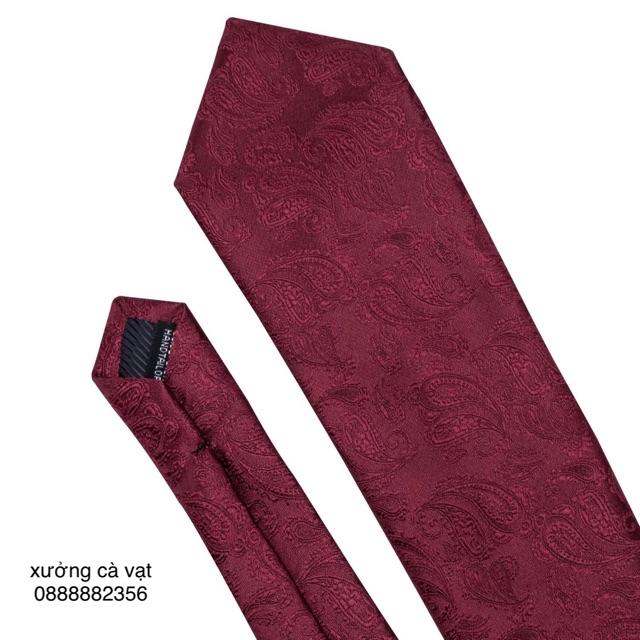 Cà vạt đỏ đô cao cấp bản 7cm
