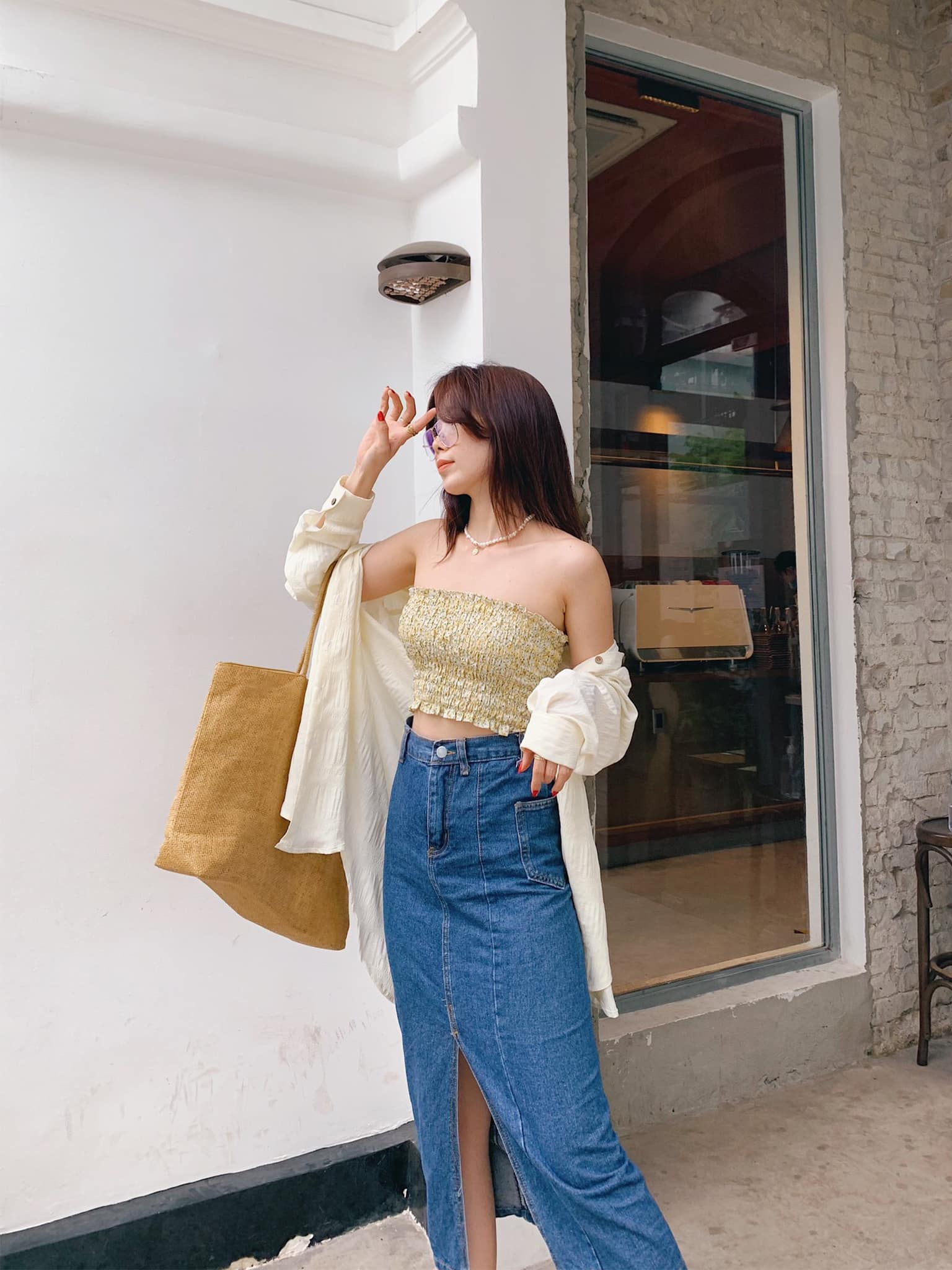 Áo ống hoa vàng Floral Yellow Top Gem Clothing SP060481