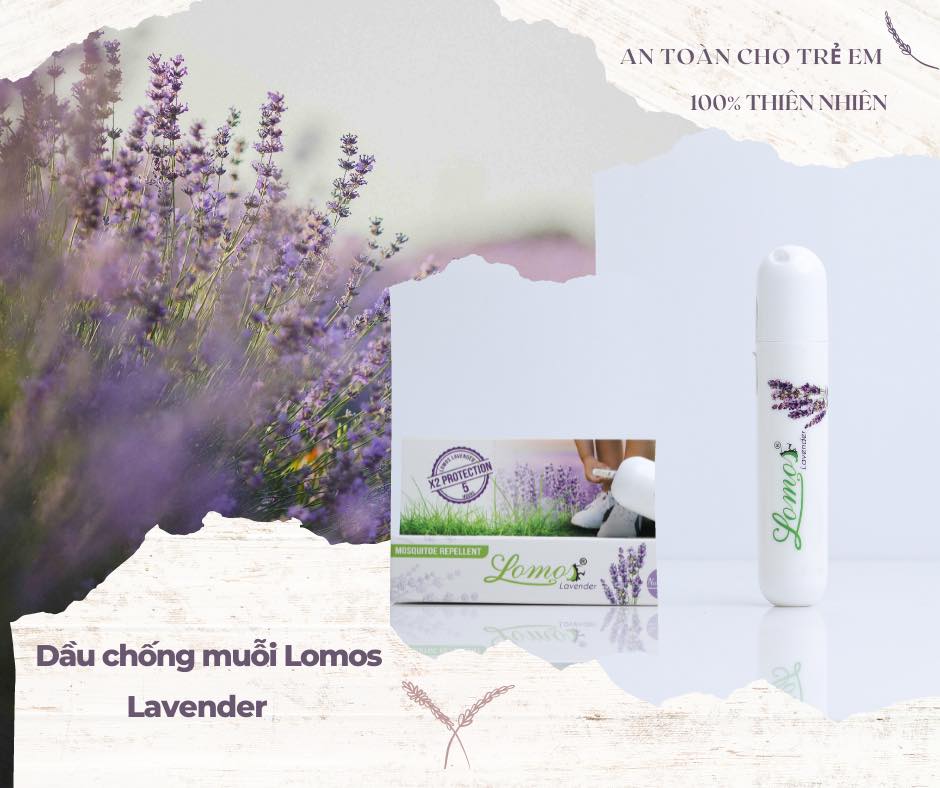 Dầu chống muỗi Lomos Lavende với Tinh dầu thiên nhiên Lavende (Lomos Mosquito Repellent Oil) 20ml, 50ml