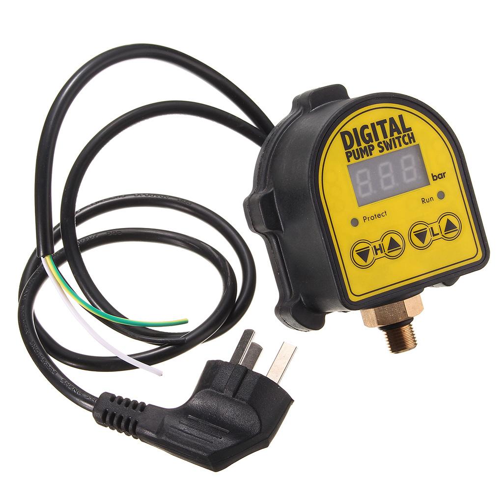 Tự Động 10BAR Kỹ Thuật Số Công Tắc Áp Lực Điều Khiển 220V cho Nước Ail Bơm Khí