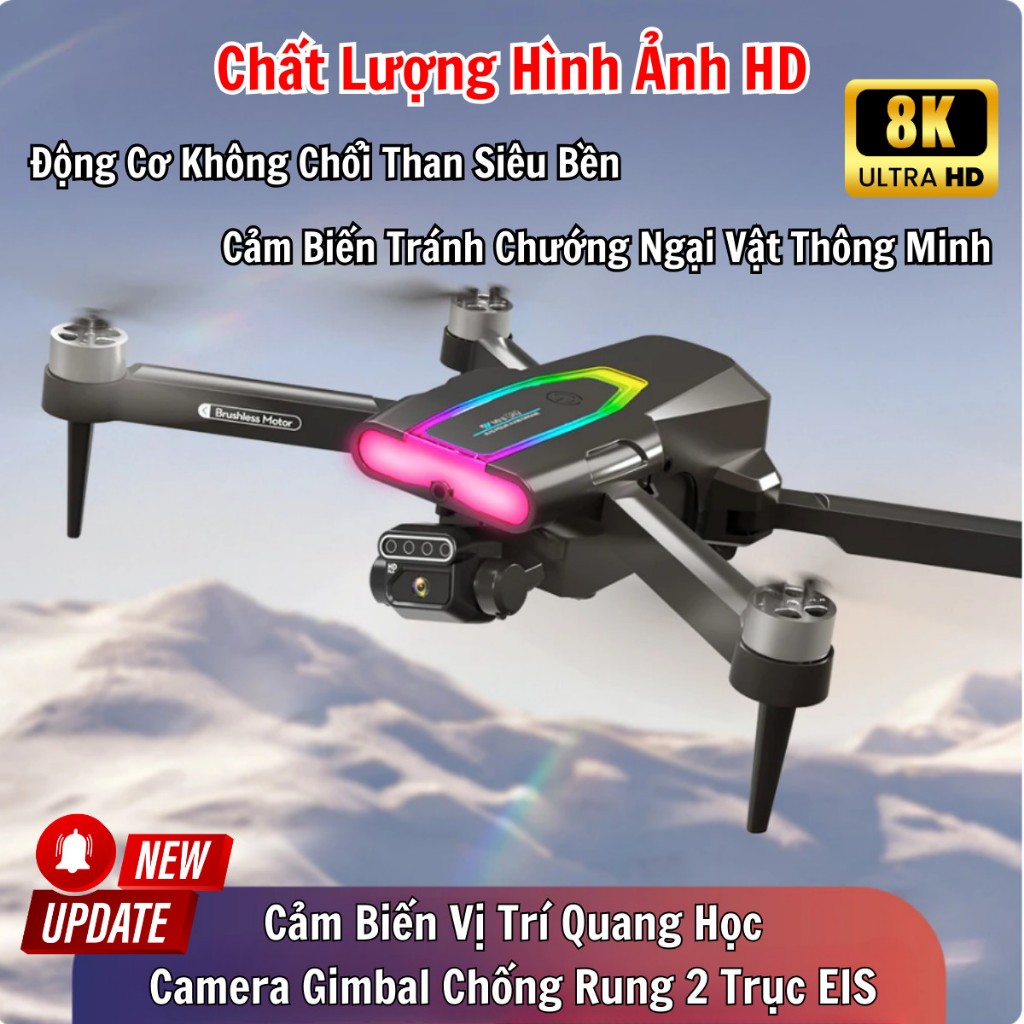 Hình ảnh Flycam Mini F199 Pro Max Cảm Biến Tránh Vật Cản, Máy Bay Flycam 4k Camera Chống Rung 2 Trục, Bay Xa 1000m Động Cơ Không Chổi Than Siêu Bền Bỉ - Hàng Chính Hãng