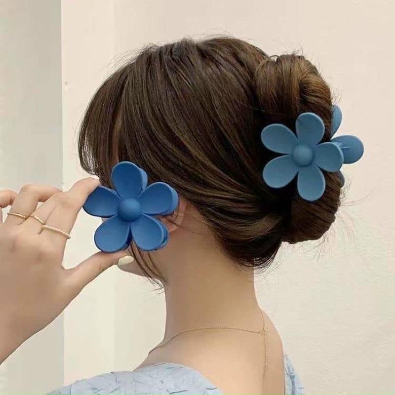 Set 8 Kẹp Tóc Màu Xanh Dương phong Cách Hàn Quốc Thiết Kế Đơn Giản Thời Trang