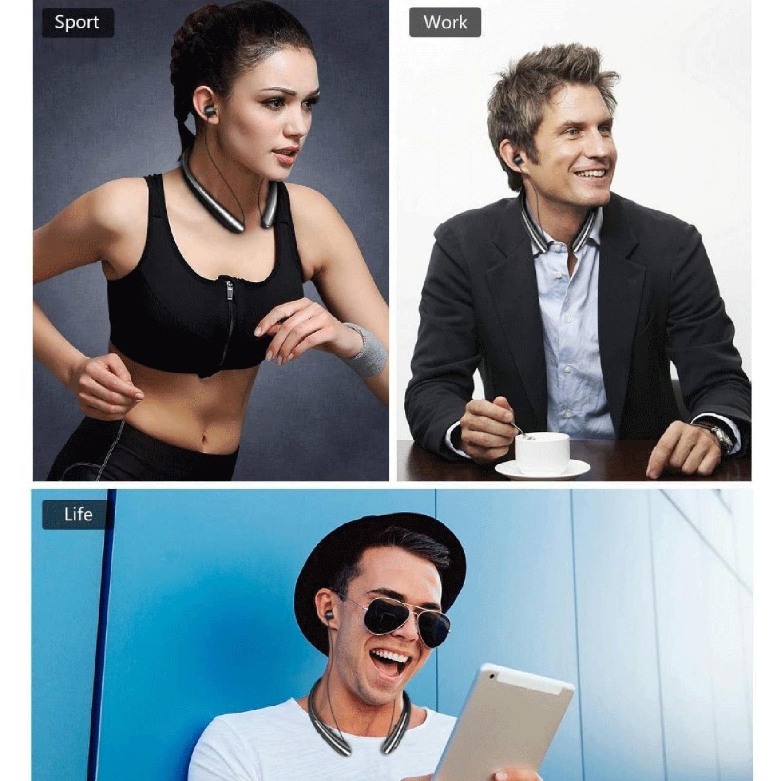 Stereo Wireless Bluetooth Headphone Headset with Mic Neckband Earbuds Sport