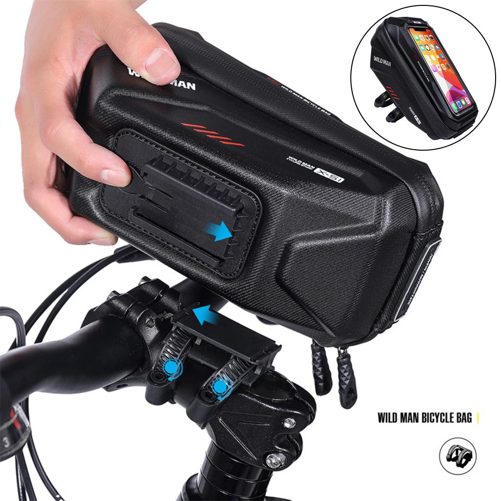 Bike Phone Front Frame Bag Bicycle Bag Waterproof Bike Phone Mount Top Tube Bag Bike Phone Case Holder Accessories Cycling Pouch for 4.7-6.7inch Phone