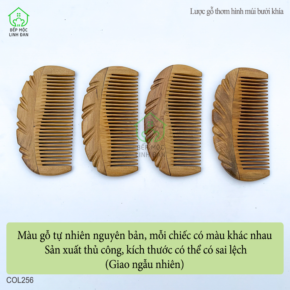 Lược Gỗ Thơm Hình Múi Bưởi (Size:S-12cm) Chải Tóc Thư Giãn Hằng Ngày [COL256]