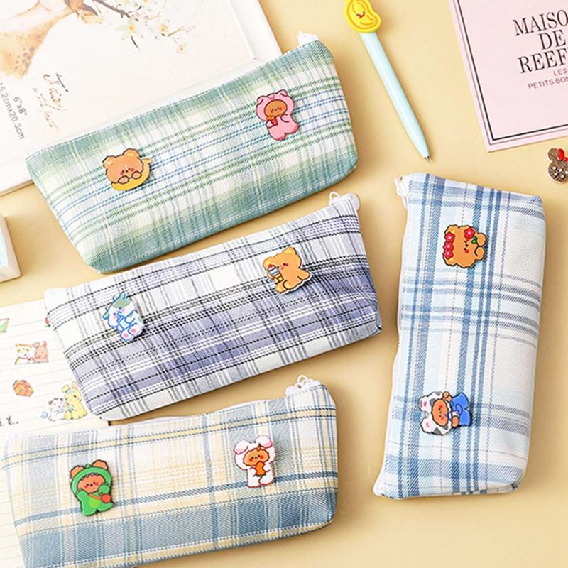 Túi Đựng Bút Bằng Vải Canvas Thiết Kế Đơn Giản Phong Cách Nhật Bản Dành Cho Học Sinh