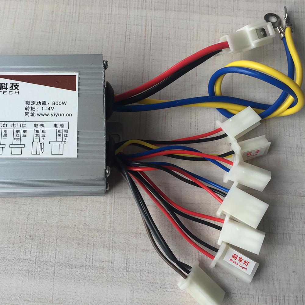 Bộ Điều Khiển Động Cơ Bàn Chải DC 36V 800W YK31C 2 Tốc Độ YIYUN E-bike Xe Đạp Điện Xe Đạp Tay Ga Phụ Kiện Điều Khiển 9 Bộ Dây Cáp