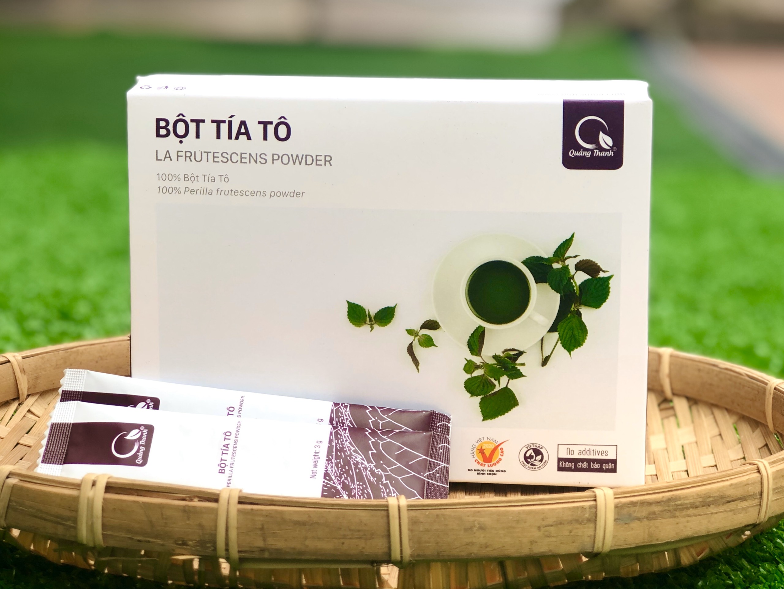 Bột Tía Tô Quảng Thanh 100% Nguyên Chất Sấy Lạnh - Bổ phổi phế, đẹp da, hỗ trợ bệnh Gout - Hộp tiện lợi