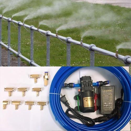 SALE Bộ phun sương tưới lan tự động máy bơm 12v 10 vòi phun kèm phụ kiện