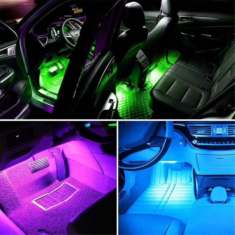 Dây đèn LED 48 bóng trang trí nội thất xe hơi kèm điều khiển từ xa
