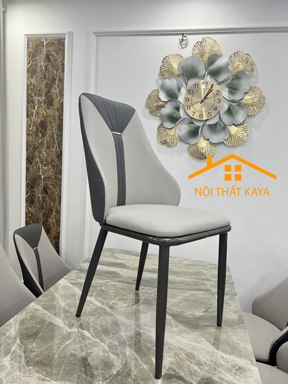 Bộ Bàn Mặt Đá Ceramic 6 Ghế Nhập Khẩu 1m6 Chân X KY-GH05