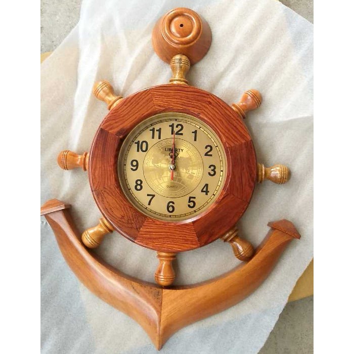 Đồng hồ gỗ mỏ neo cao cấp size 70 cm