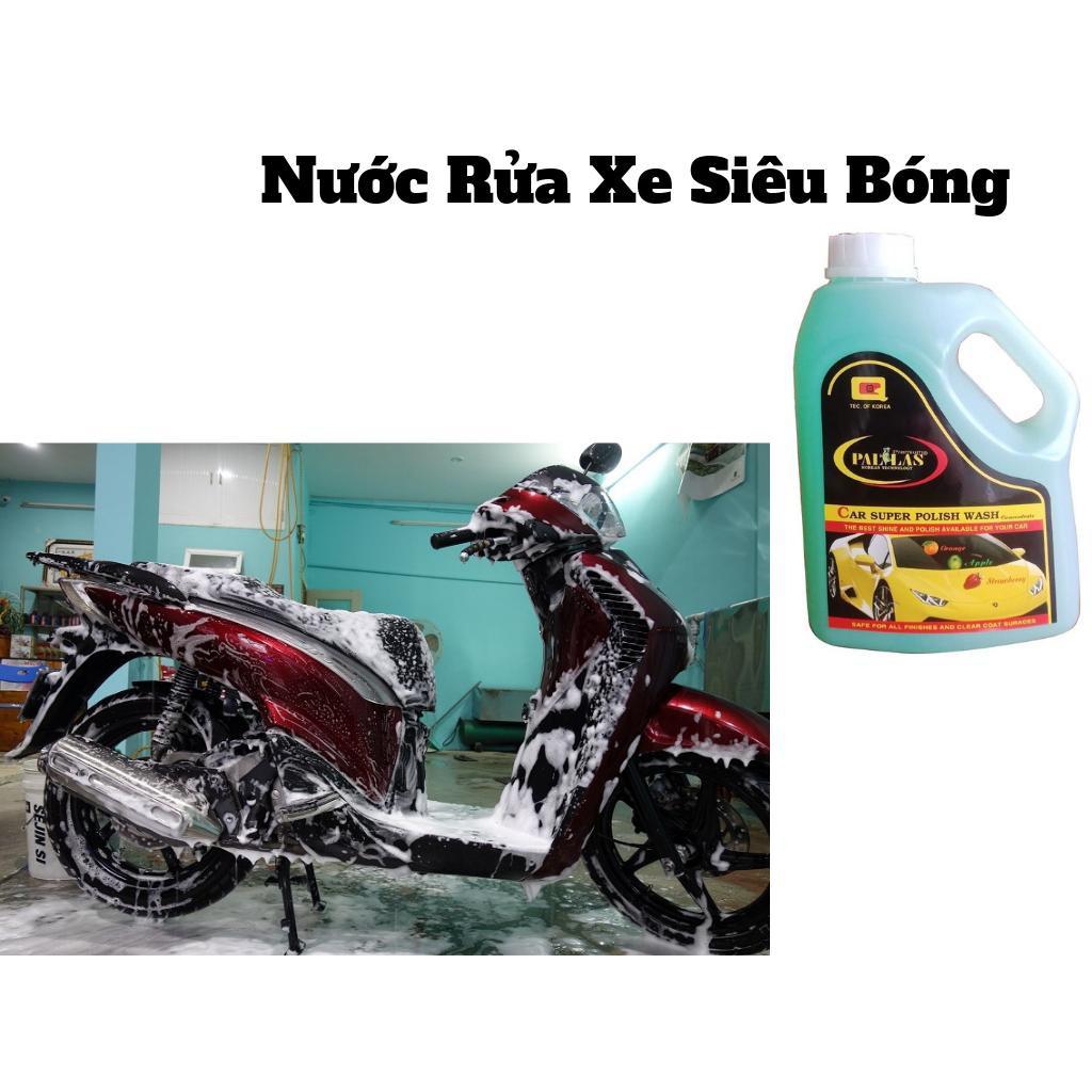 Combo 2 Chai Nước Rửa Xe Siêu Bóng Pallas 3000ml Tặng Kèm Khăn