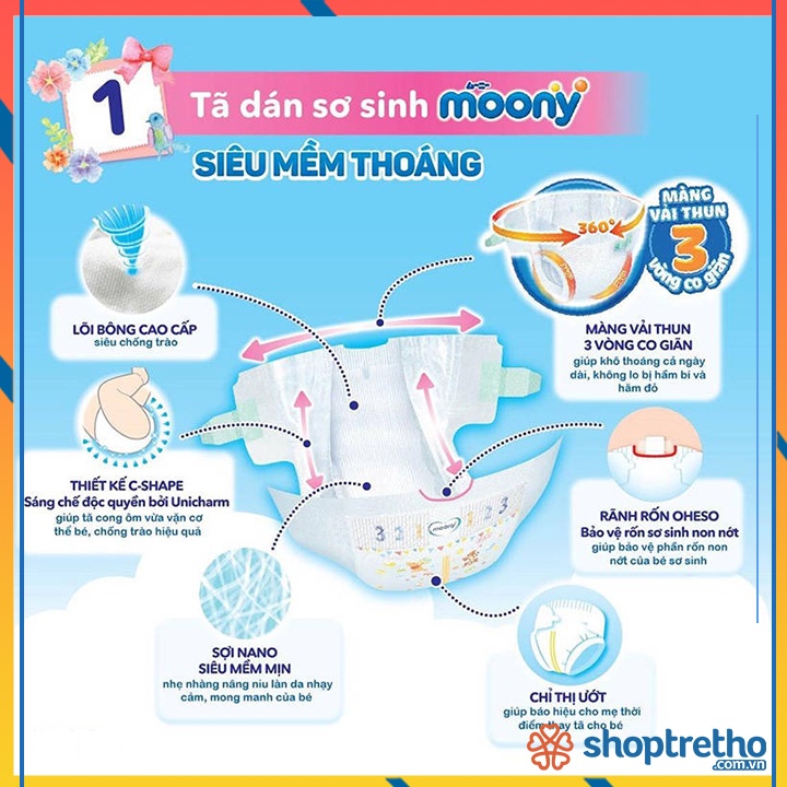 Tã dán Moony cao cấp S70 Nhật Bản