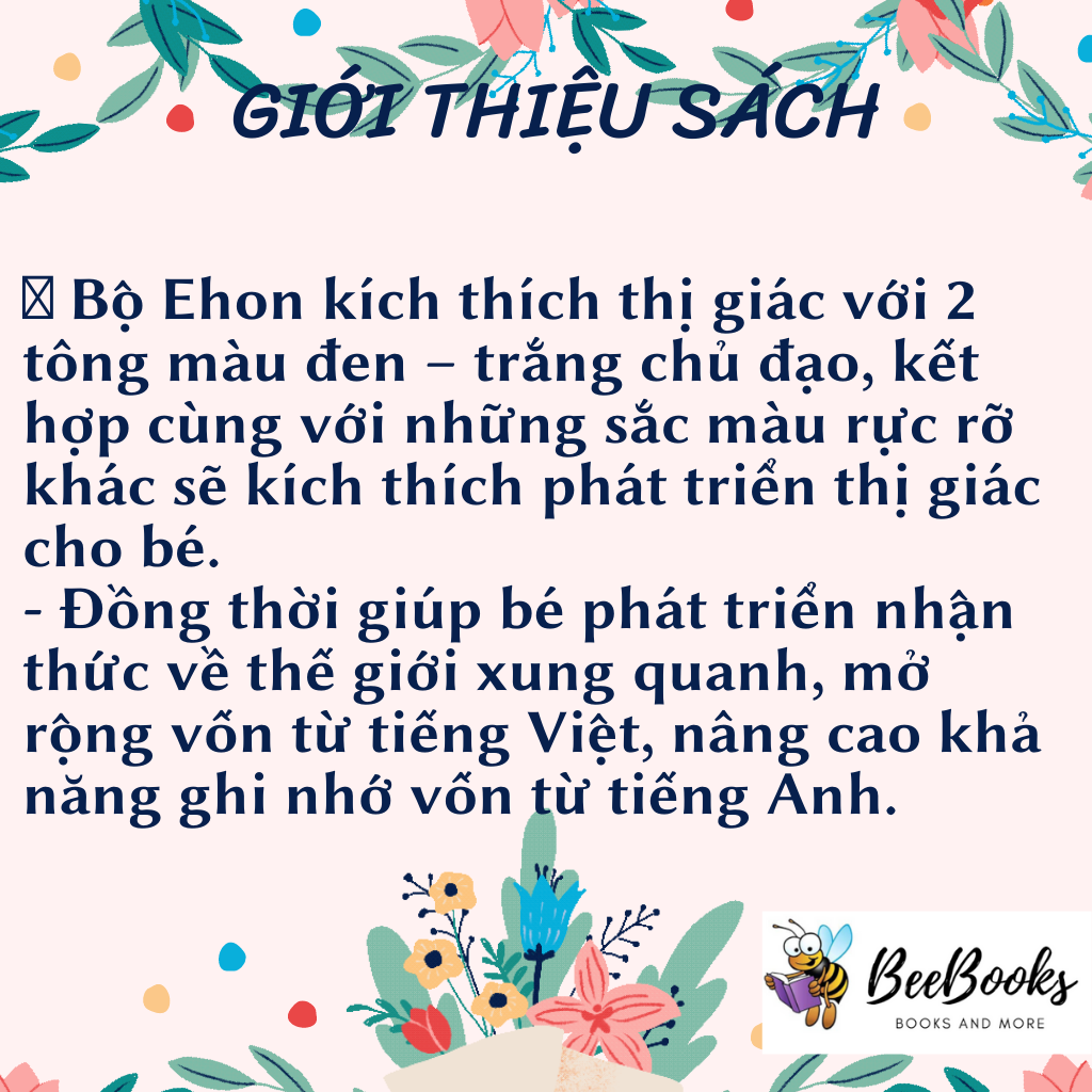 Combo 6 cuốn sách Ehon Song Ngữ Kích Thích Thị Giác Cho Bé 0-3 tuổi Black and White books