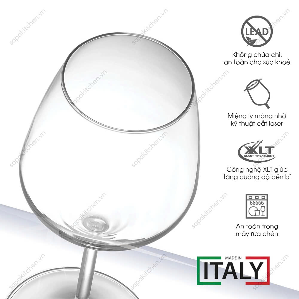 Bộ 6 ly rượu  thủy  tinh Aurum 520ml - Bormioli Rocco - Italy