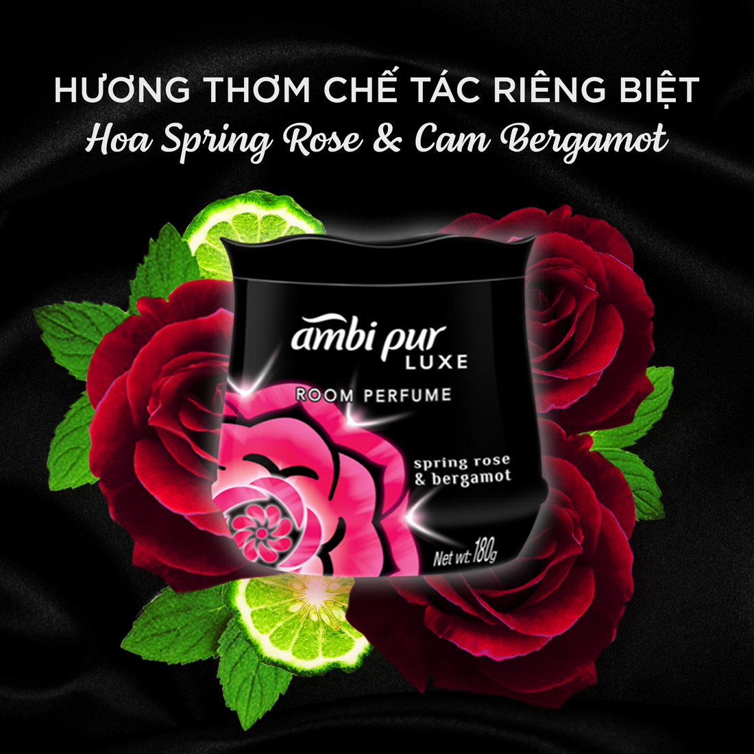 Sáp Thơm AMBIPUR LUXE Cao Cấp 180G Nhiều Mùi Hương