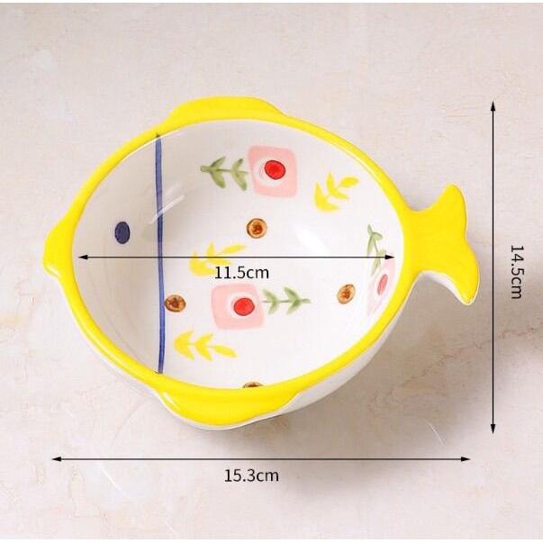 Bát Sứ Ăn Dặm Cao Cấp Hình Cá Họa Tiết Hoa Văn Đẹp