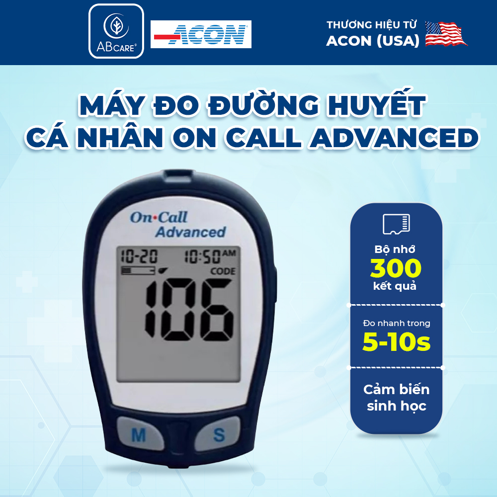 Máy đo đường huyết On Call Advanced chính hãng kèm 25 que