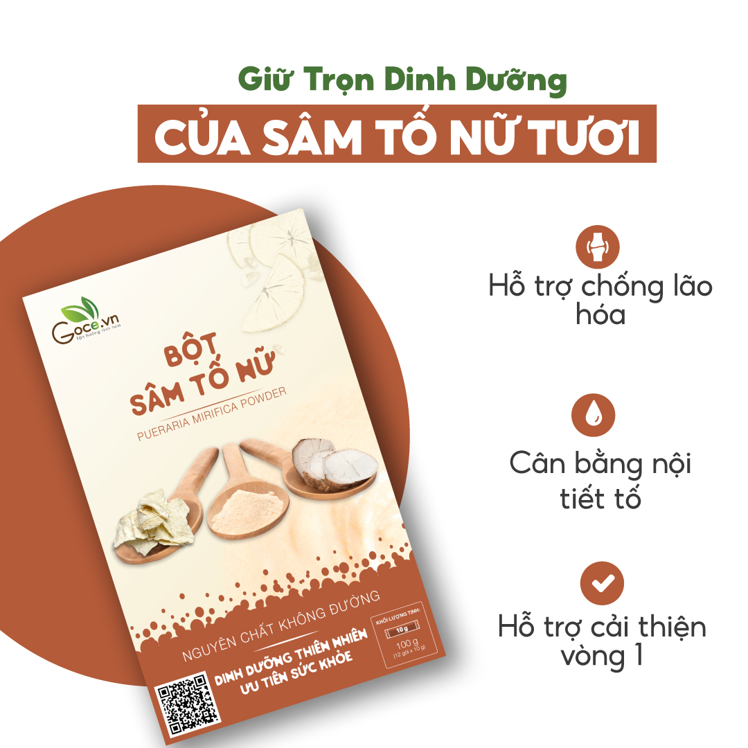 Bột sâm tố nữ nguyên chất Goce - 120g (12 gói x 10g)