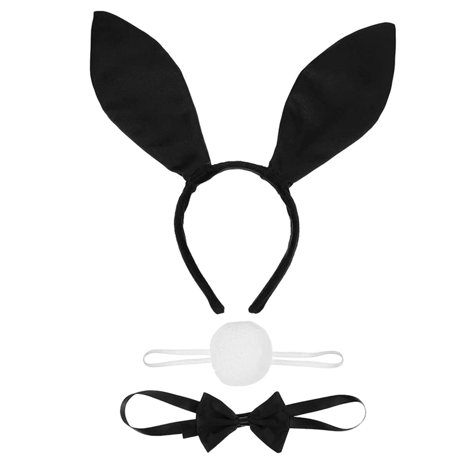 Women's Bunny Costume Set Rabbit Ear Headband Rabbit Tail for Carnival