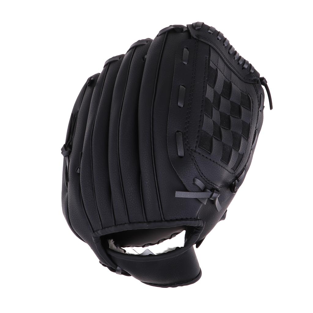 Team Sport Left Handed Wear-resistant Youth Baseball Teeball Glove Black   S