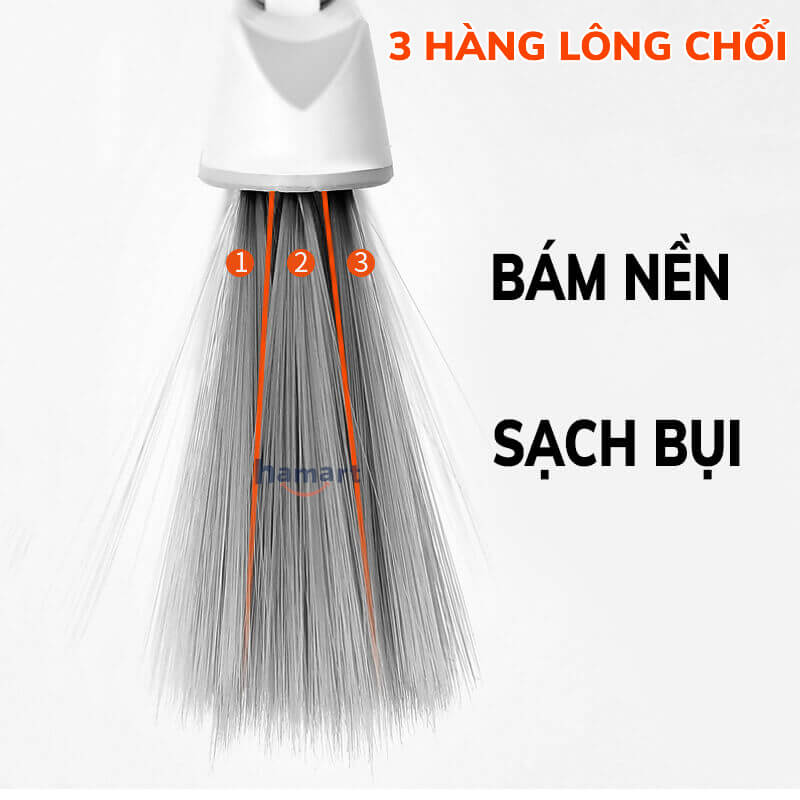 Chổi Quét Nhà Thông Minh Hamart 2in1 Chổi Nhựa Kèm Hót Rác Gấp Gọn XOAY 180° KY LỌC RÁC
