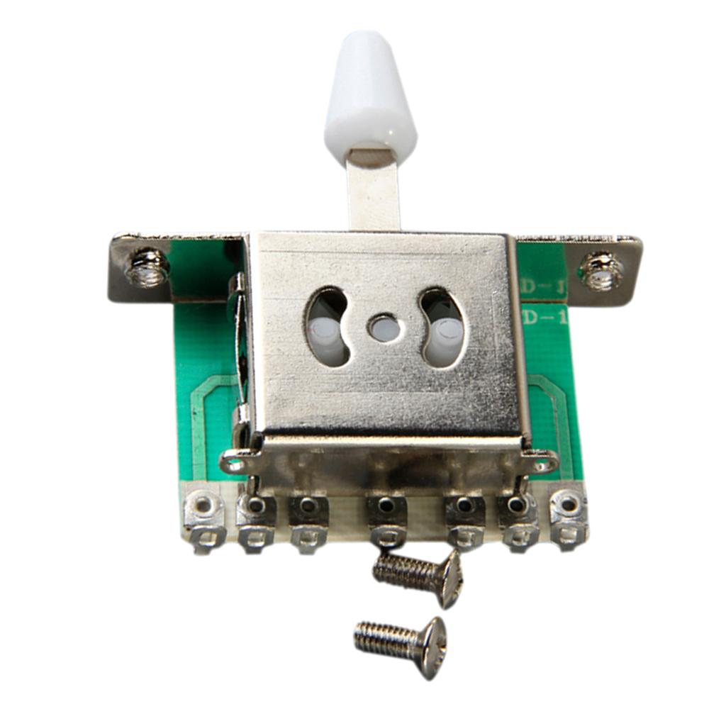 5 Way Blade Switch w/ White Knob For Fender Strat Electric Guitar