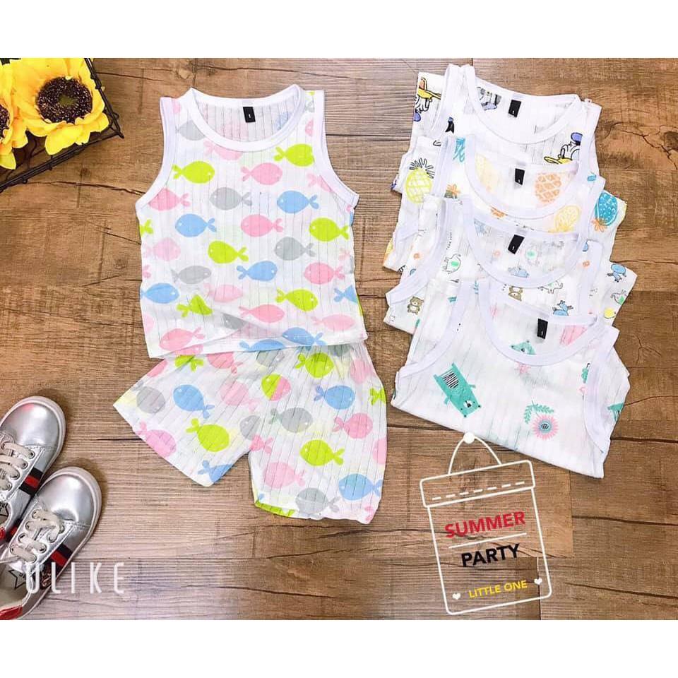 Bộ ba lỗ cotton giấy cho bé trai/ bé gái