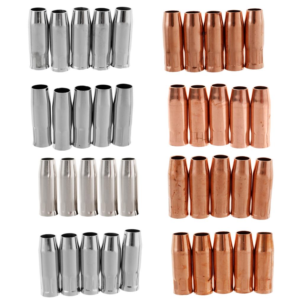5 Piece 15AK MIG/MAG Welding Torch Contact Tip Gas Nozzle Copper 1.0