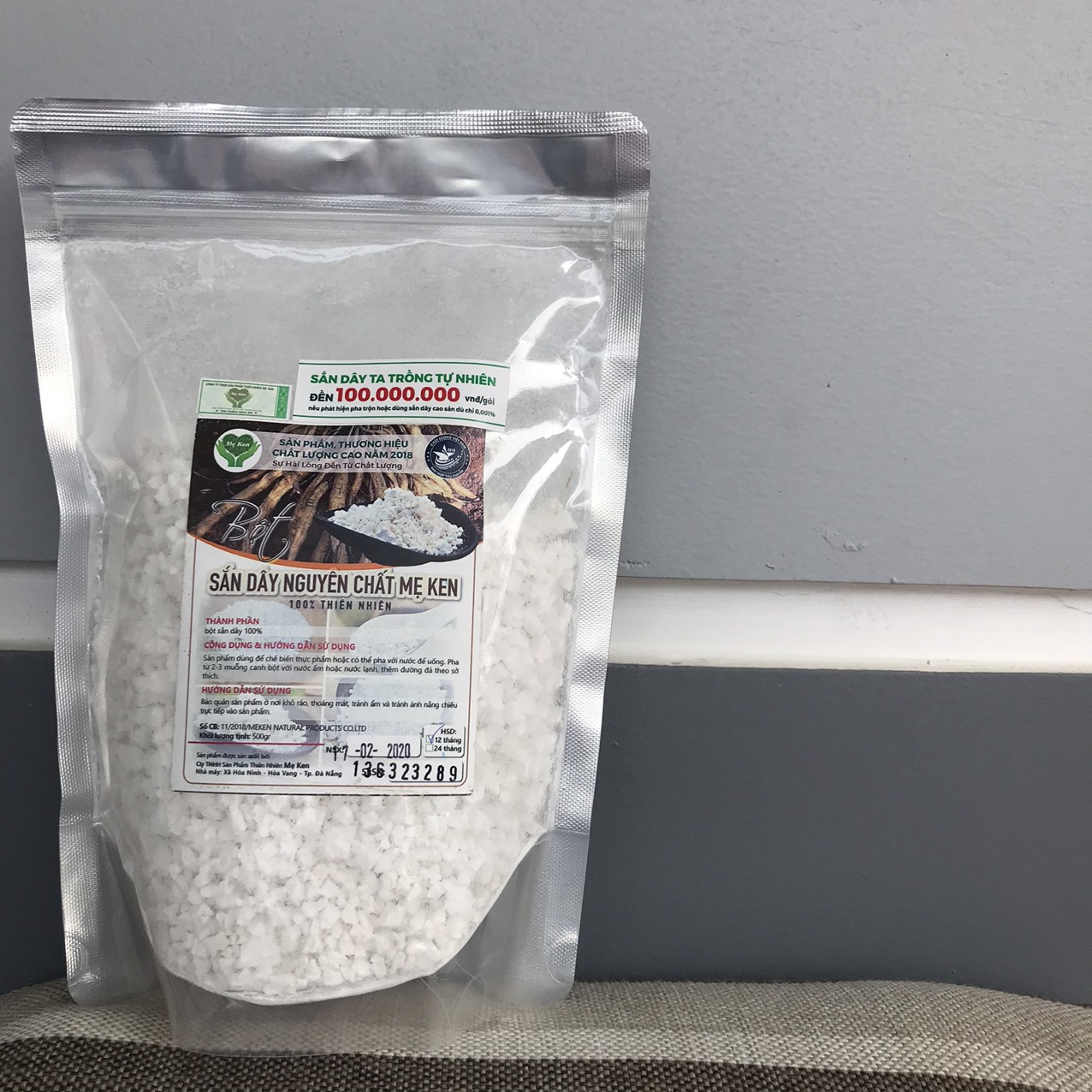 Bột sắn dây nguyên chất Mẹ Ken 1kg tặng kèm miếng lót ly