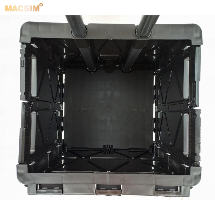 Hộp đựng đồ xếp gọn có bánh, tay kéo tiện ích kích thước 51cm x 55cm x 40cm - nhãn hiệu Macsim