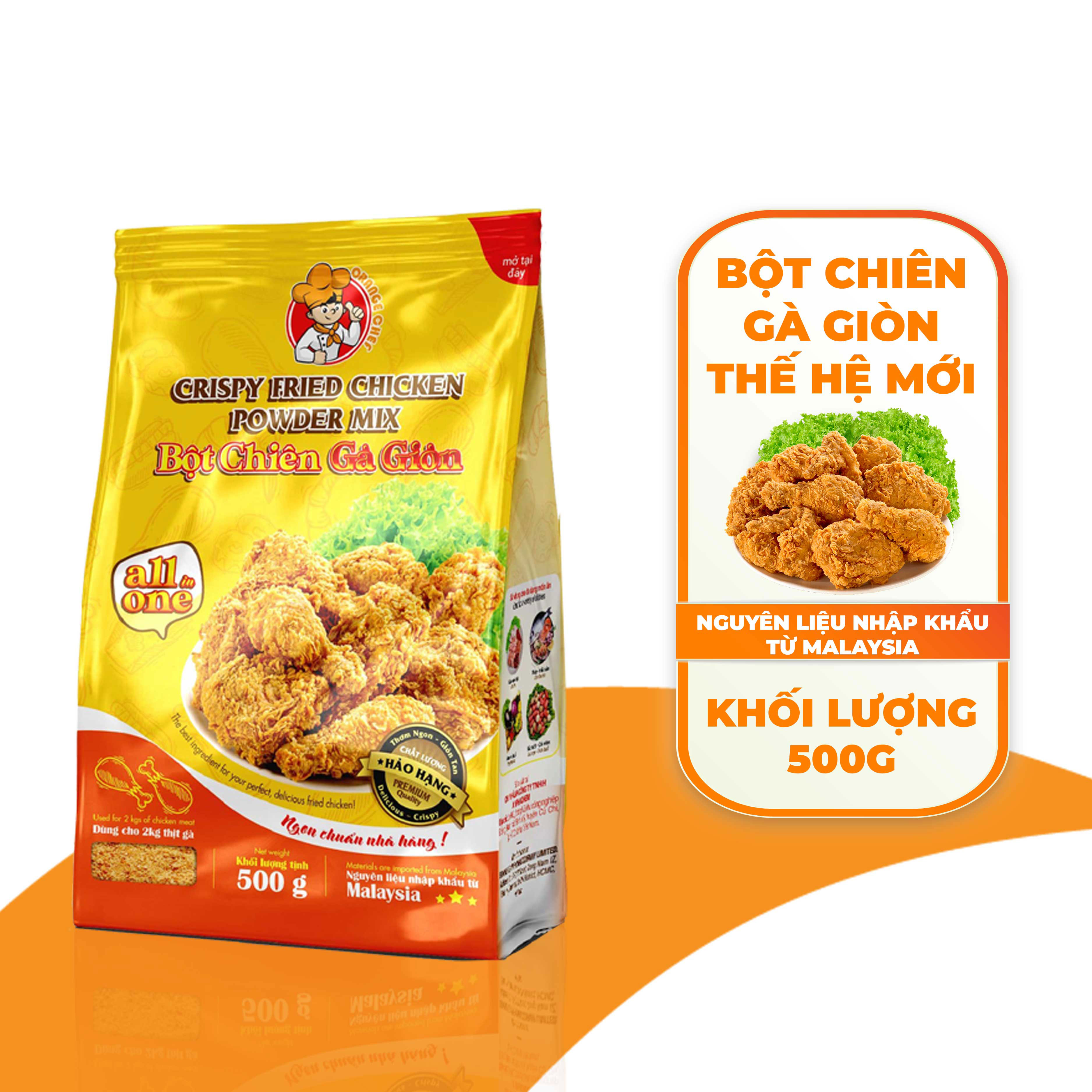 Bột chiên gà giòn KFC All in One | Túi 500G - Nguyên liệu thượng hạng nhập khẩu từ Malaysia