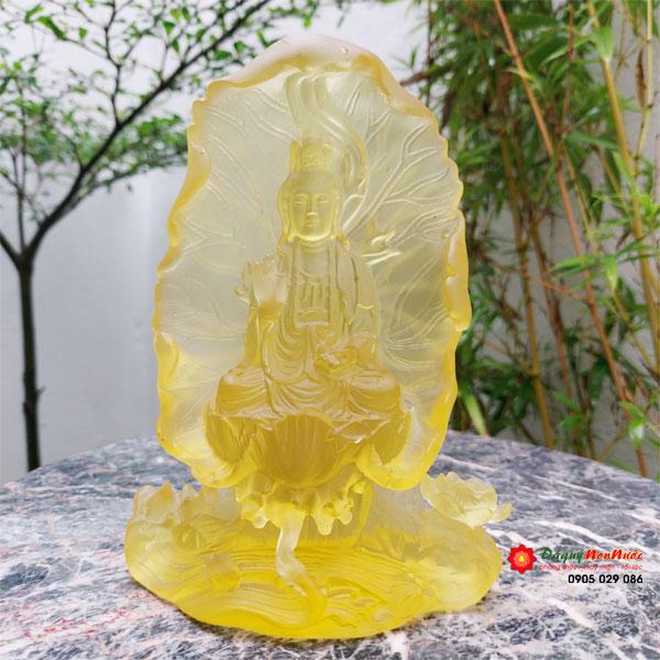 Tượng quan âm lá sen đá lưu ly 0000000799