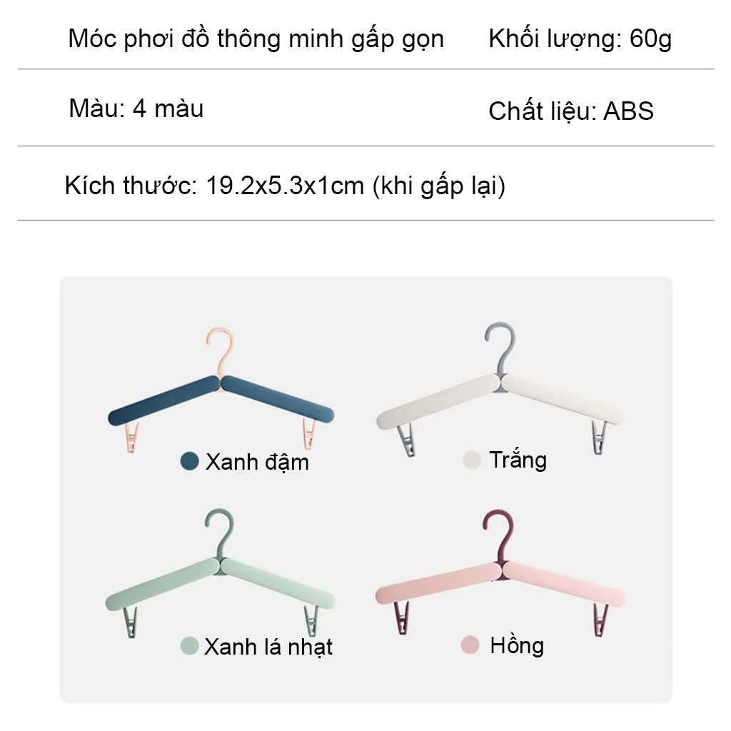 Móc phơi đồ thông mình – móc phơi đồ có kẹp, có thể gấp gọn phù hợp đi du lịch, dã ngoại và giúp nhà cửa gọn gàng