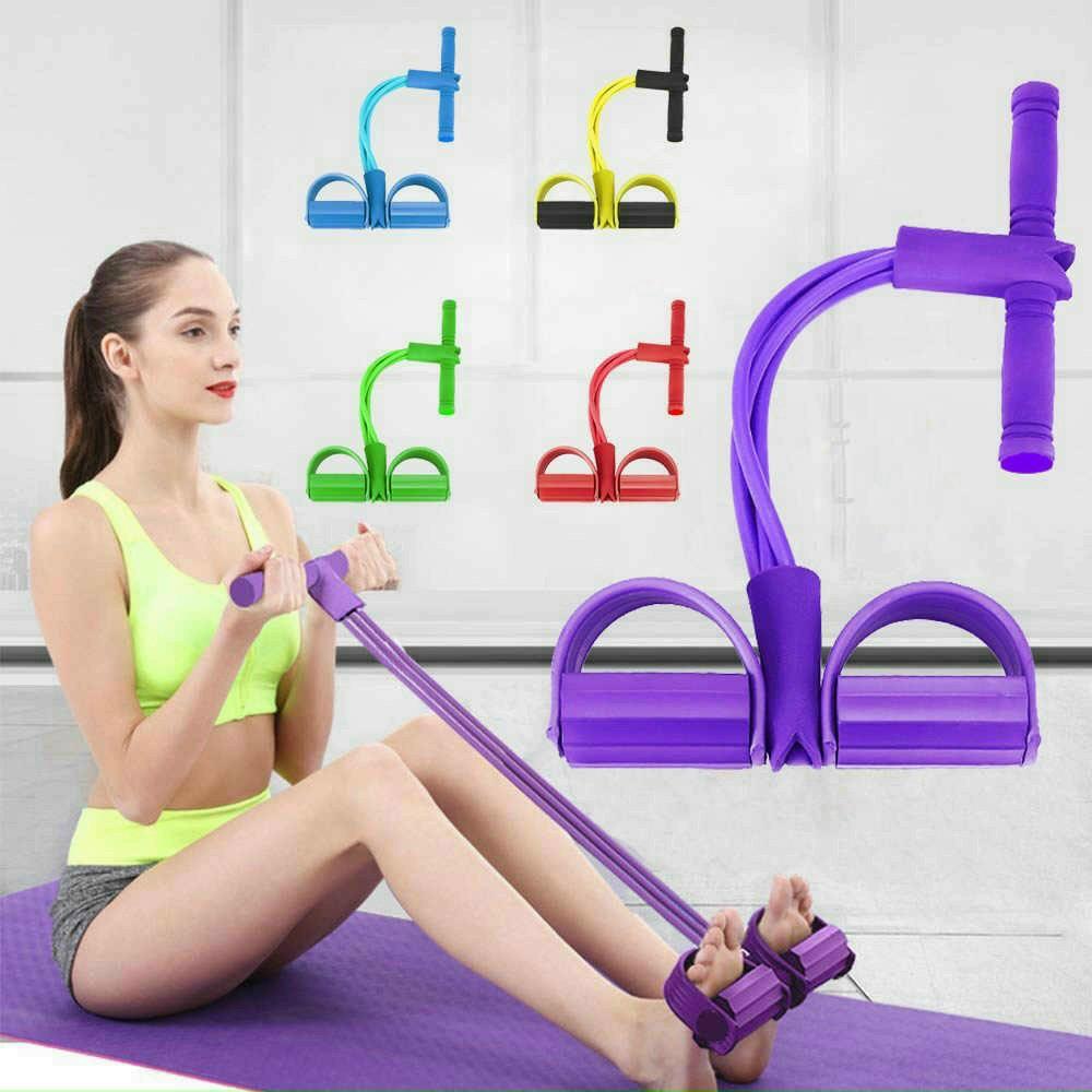 Dây Kéo Đàn Hồi Kháng Lực 4 Ống Cao Su Đa Năng Tập Bụng, Thể Dục, Tập Gym Tại Nhà