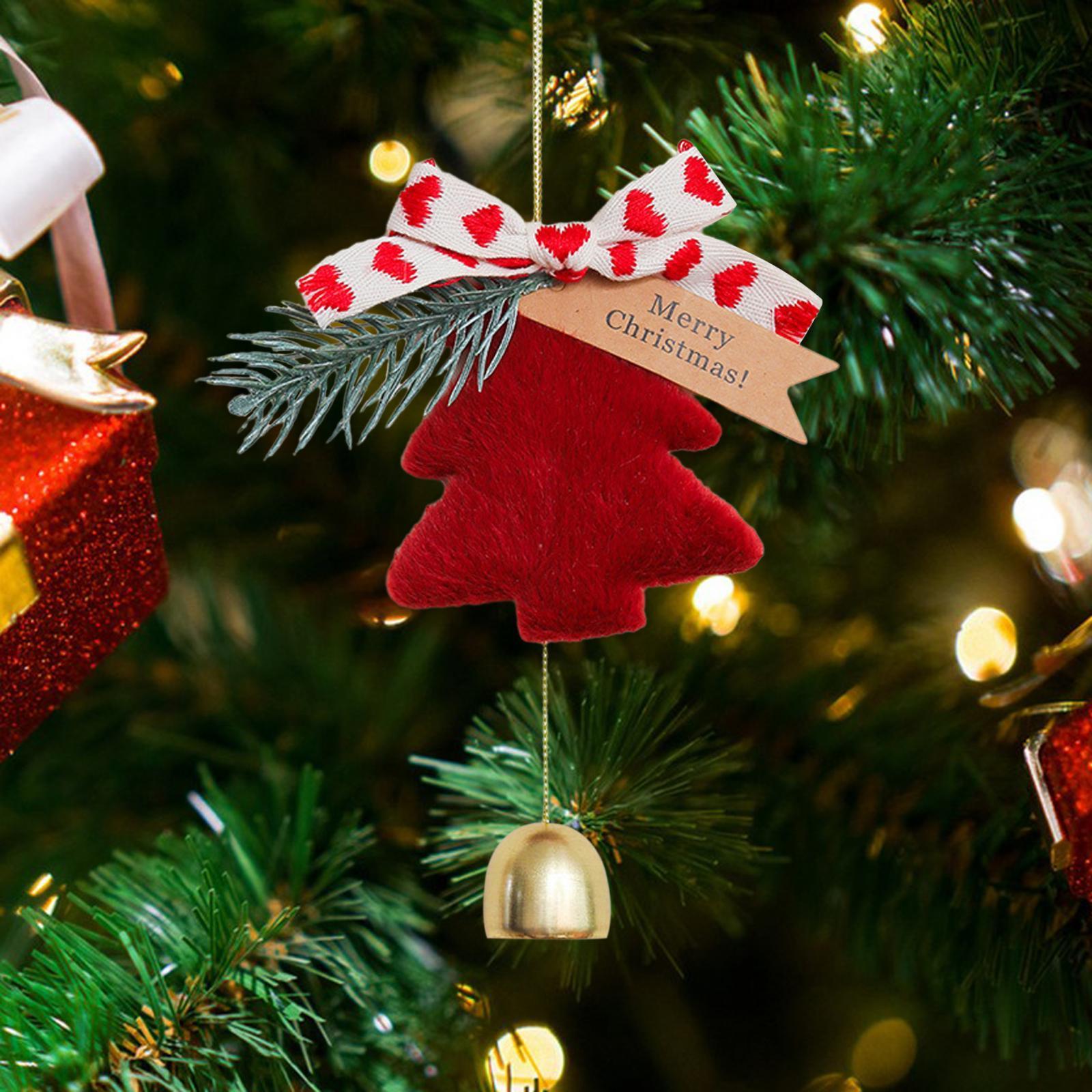 Christmas Tree Pendant with Bell Lovely for Celebration Yard Christmas Party