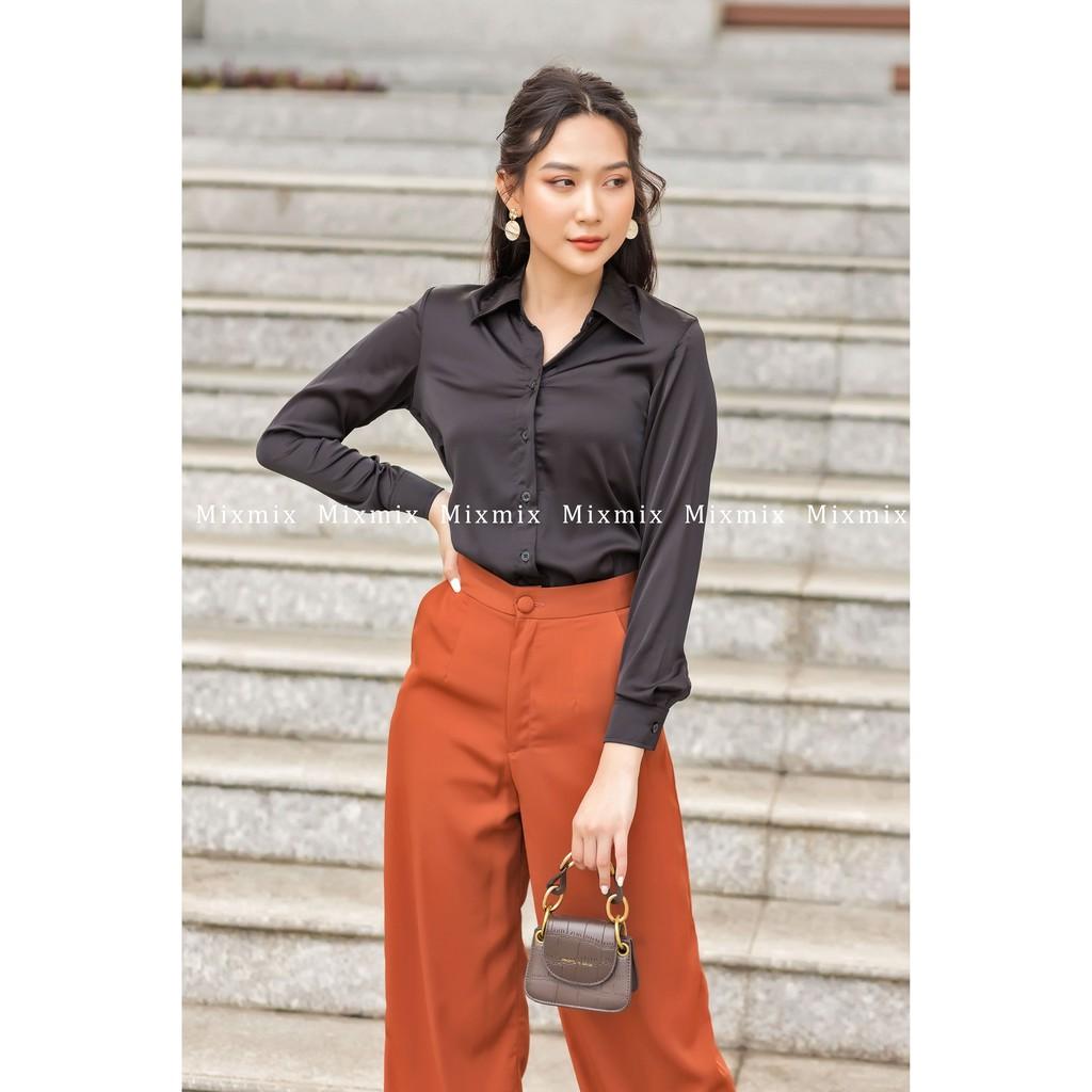 Quần Ống Suông Quý Phái Màu Gạch - MIXMIX - Hàng thiết kế - Shop tự chụp