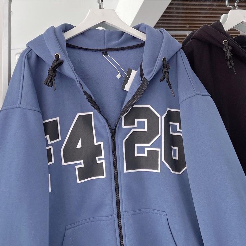Áo khoác khoá kéo F4-26 màu xanh ảnh thật unisex
