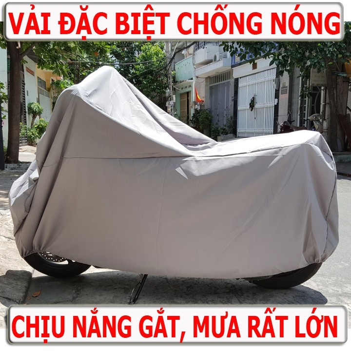 Bạt trùm xe máy VẢI DÀY CÁN PU ĐEN chống nắng mưa cao cấp