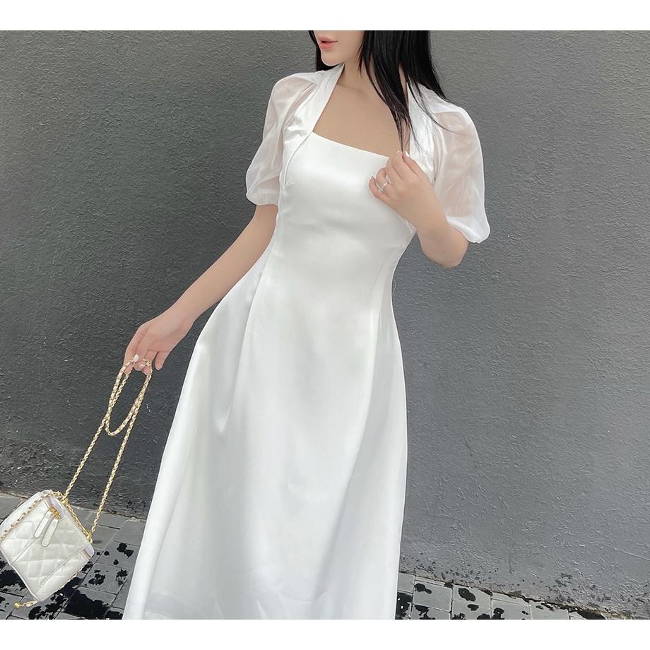 BBSTORE'S Đầm Xòe Tay Lưới Hở Lưng Dự Tiệc Siêu Xinh - D1155