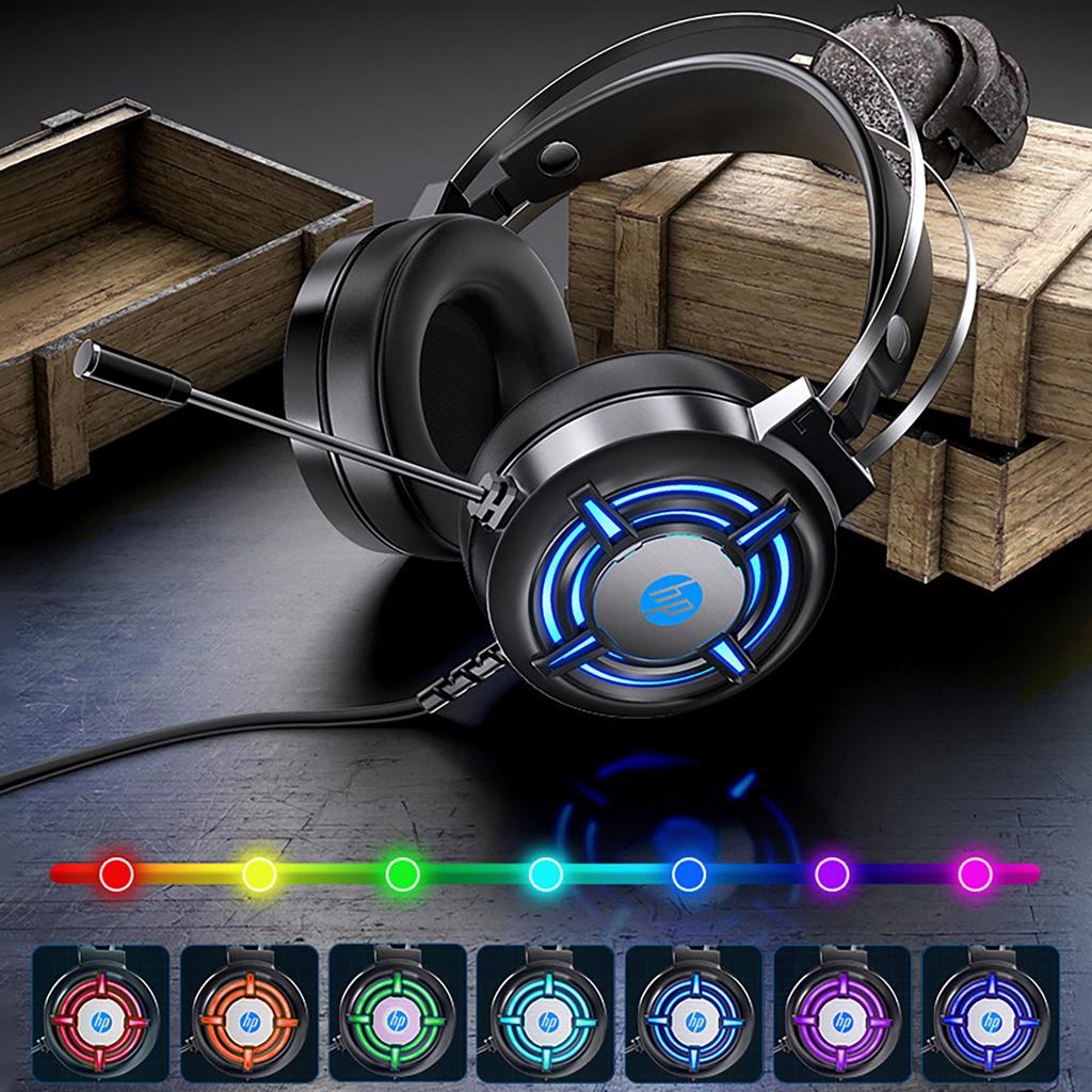 【ky】HP-H120G Wired Headphone 4D Stereo Sound Noise Reduction Breathable 3.5mm USB HiFi Headset for Playing Games