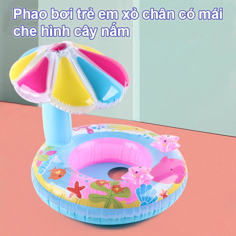 Phao bơi trẻ em xỏ chân có mái che hình cây nấm CN8 Sportslink
