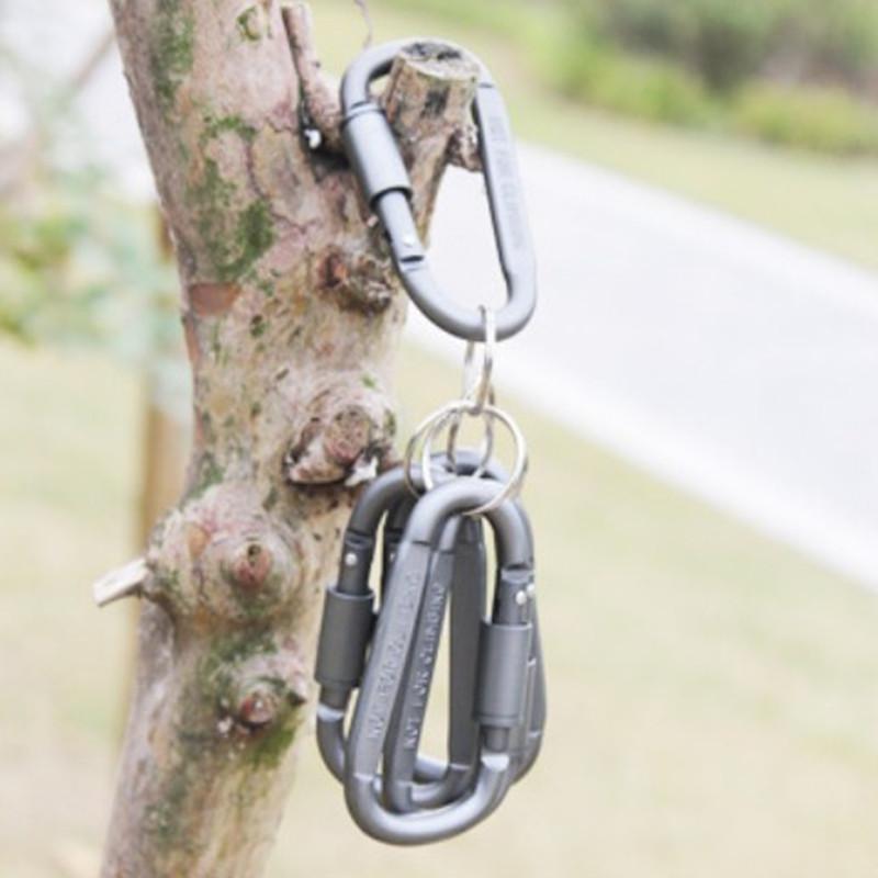 Durable Locking Climbing Carabiner D Shape Matte Keychain Clip