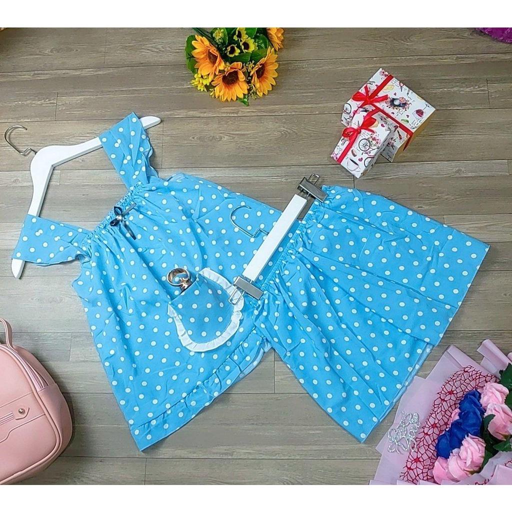 MẪU HOT Đồ bộ đùi 2 dây chấm bi có túi , đồ bộ nữ mặc nhà xinh xắn , dễ thương chipchip90 M0097