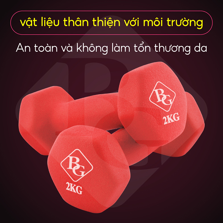 Bộ 2 tạ tay cao cấp Tập Gym BG 4kg (hàng nhập khẩu)