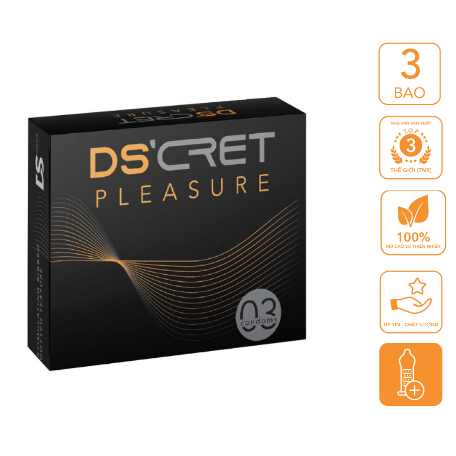 Bao cao su DS'CRET pleasure 3 Cái/Hộp