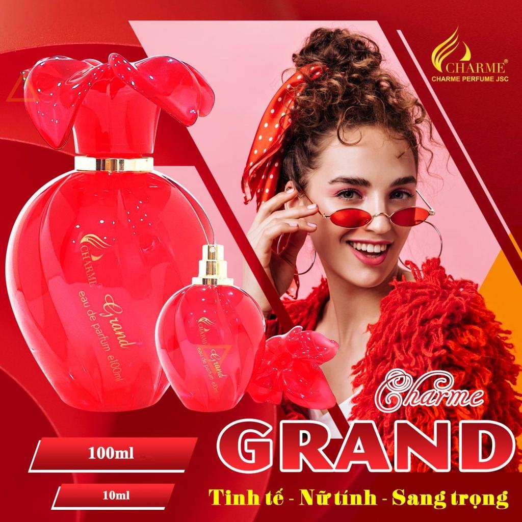 Nước hoa nữ cao cấp, Charme Grand, lưu hương lâu, hương hoa cỏ nhẹ nhàng, nữ tính, 100ml